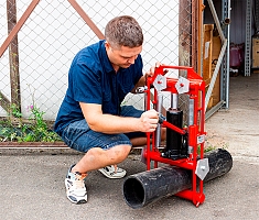 Использование передавливателя гидравлического для полиэтиленовых труб Brexit BrexPress G250