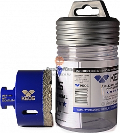 Упаковка коронок алмазных по керамограниту Keos Professional Vacuum Brazed M14 68 мм